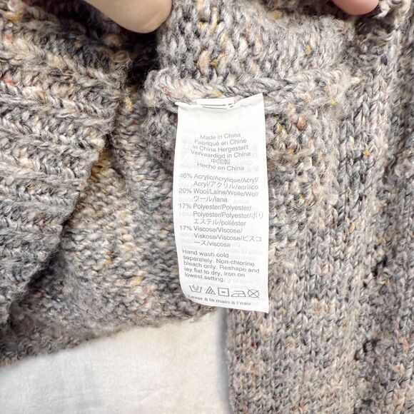 MADEWELL Pointelle Bubble Sleeve Wool Blend Oversized Pullover Sweater Gray Sz S - Picture 10 of 10